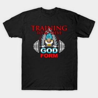 Anime Manga Inspired Gym Training Workout Lifting God Mode Meme T-Shirt